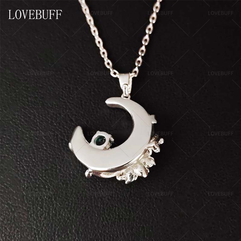 LOVEBUFF Crescent Moon Epiphyllum Oxypetalum Necklace