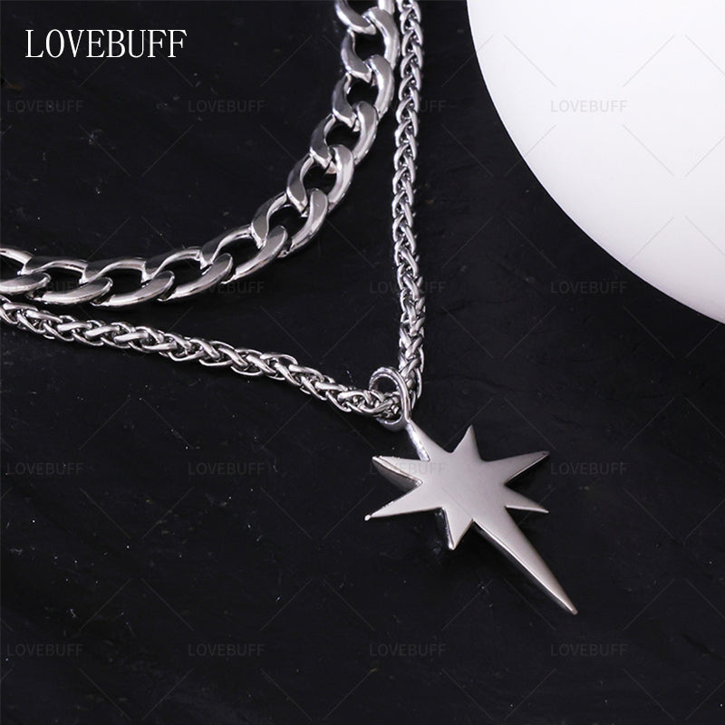 LOVEBUFF Light And Night Jesse Birthday Star Pendant Chain Necklace