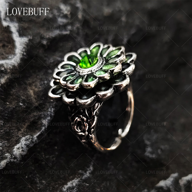 Dark Souls 3 Chloranthy Ring Inspired Green Flower Finger Ring