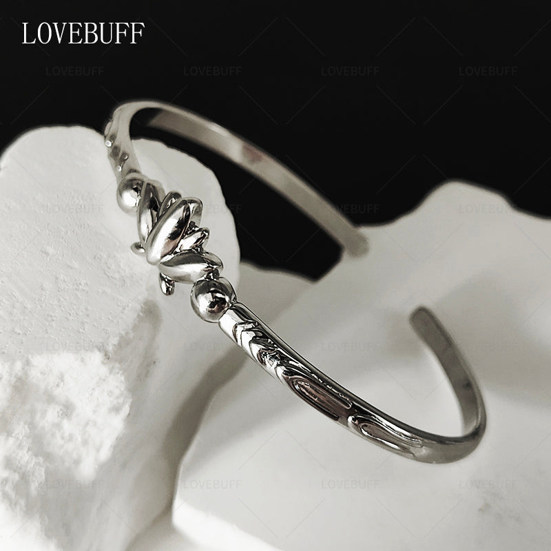 LOVEBUFF Frieren: Beyond Journey's End Fern Echeveriasimulans Rose Inspired Adjustable Cuff Bracelet