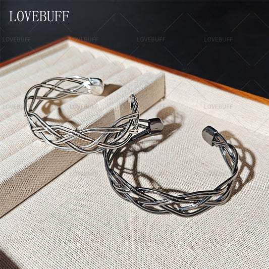 LOVEBUFF LAD Caleb No-Return Night Woven Copper Wire Cuff Bracelet