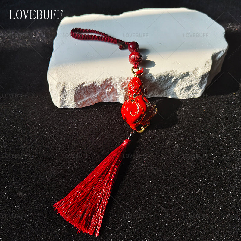 LOVEBUFF Black Myth: Wukong Trailblazer's Scarlet Gourd Inspired Solid Copper Pendant Keychain Bag Charm