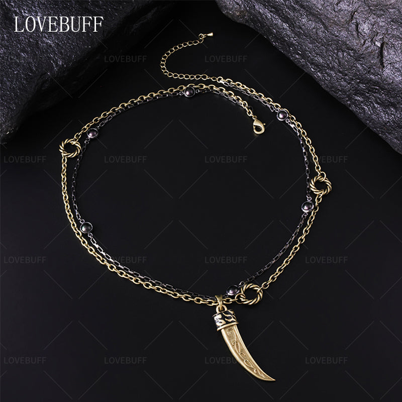 LOVEBUFF LAD Sylus Where Hearts Live Wolf Tooth Shaped Pendant Necklace