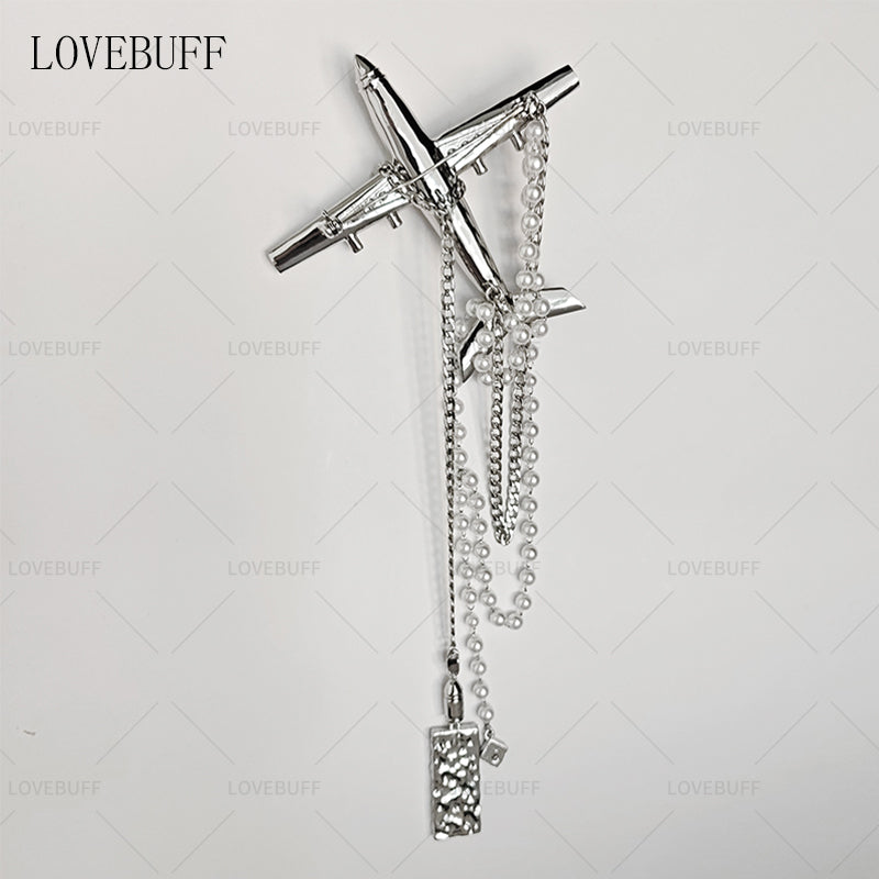 LOVEBUFF LAD Caleb No-Return Night Skyline Clouds Outfit Accessory Airplane Brooch