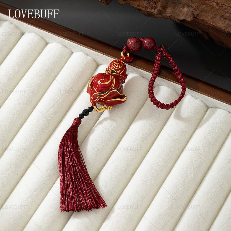 LOVEBUFF Black Myth: Wukong Trailblazer's Scarlet Gourd Inspired Solid Copper Pendant Keychain Bag Charm