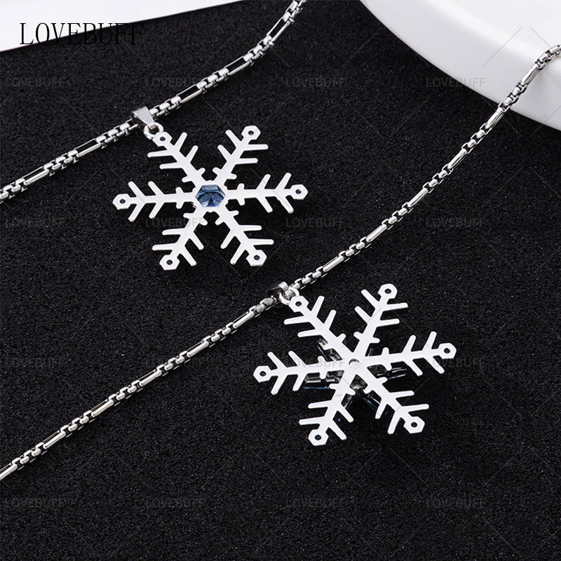 LOVEBUFF Love and Deepspace Zayne Snowflake Inspired Spinning Pendant Necklace