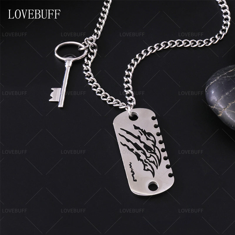 LOVEBUFF LAD Caleb: Tainted Cuts Tag & Key Pendants Necklace
