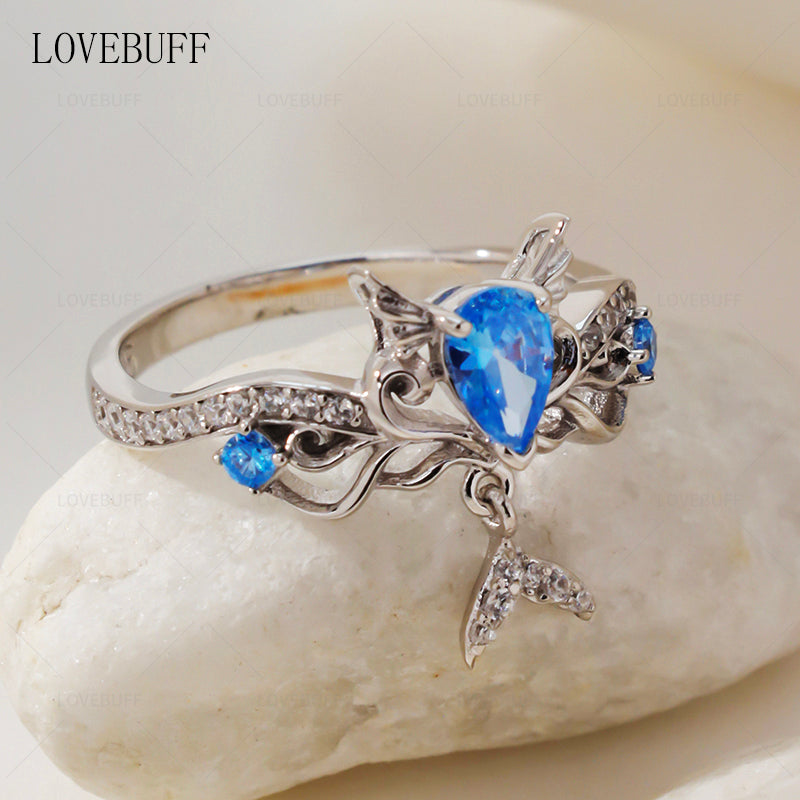 LOVEBUFF LAD Rafayel Mermaid Theme Impression Silver Ring