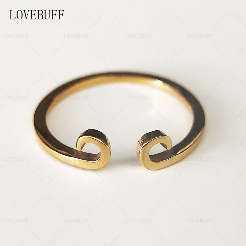 LOVEBUFF Black Myth: Wukong Golden Hoop Headband Jingu Fillet Inspired Layering Couple Ring Set