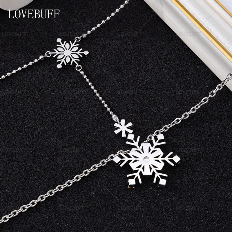 LOVEBUFF Love And Deepspace Zayne Birthday Dawnbreak Promise MC's Snowflake Layered Necklace
