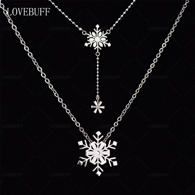 LOVEBUFF LaDs Zayne Birthday Dawnbreak Promise MC's Snowflake Layered Necklace