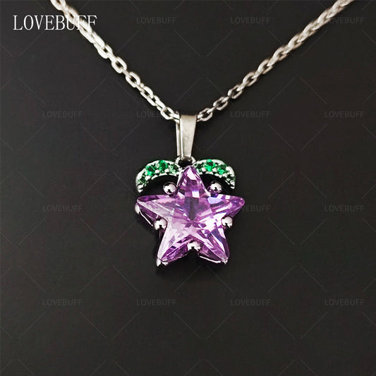 LOVEBUFF Stardew Valley Stardrop Inspired Silver Star Necklace Earrings