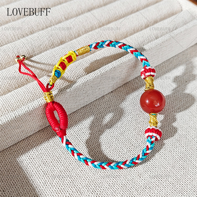 LOVEBUFF Where Winds Meet Agate Longevity Woven Bracelet 