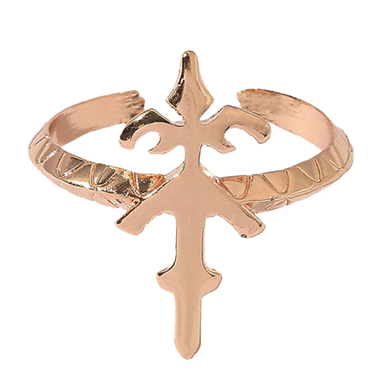 LOVEBUFF Genshin Impact Paimon Crown Theme Finger Ring Rose Gold Plated Copper Ring