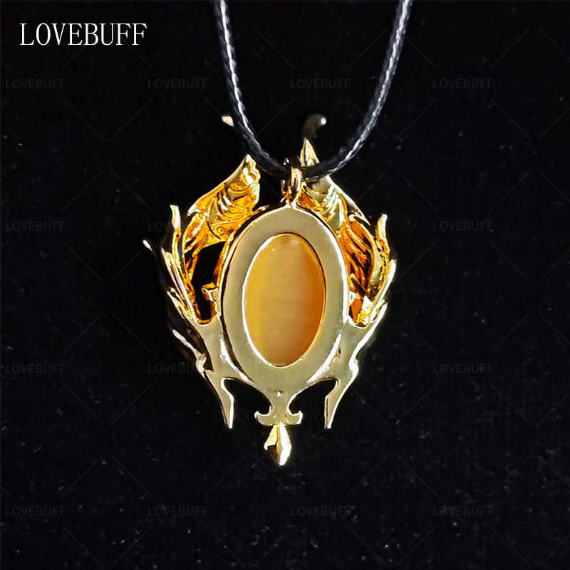 LOVEBUFF Wuthering Waves Carlotta Gift Romantic Brooch Inspired Cat's Eye Gemstone Pendant Necklace