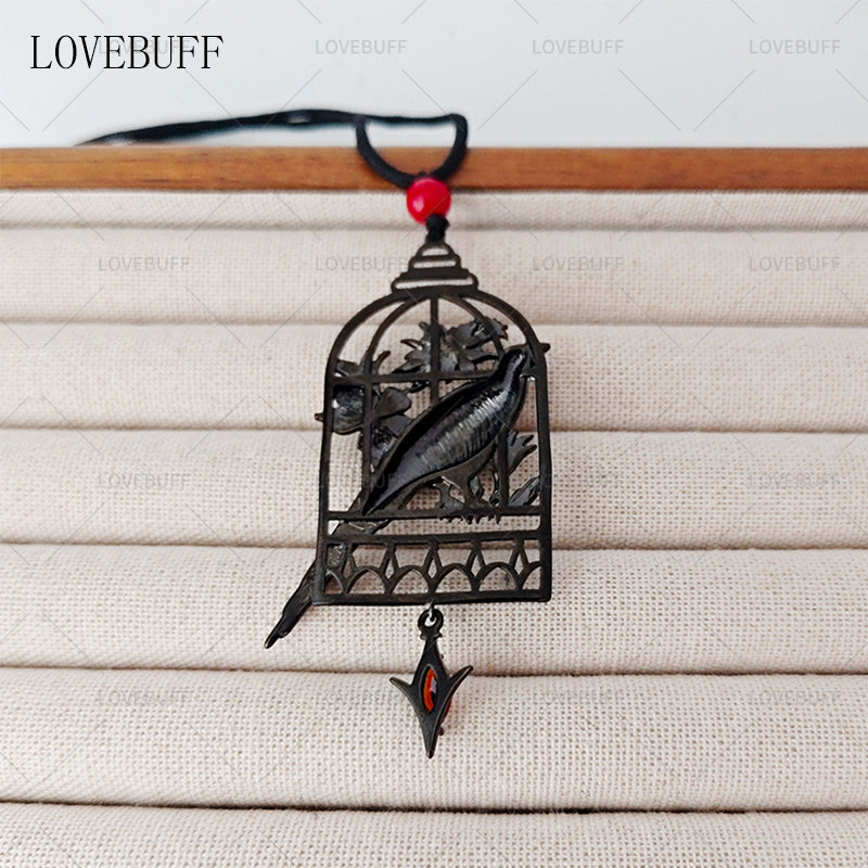 LOVEBUFF Love and Deepspace Sylus Crow Cage Pendant Necklace