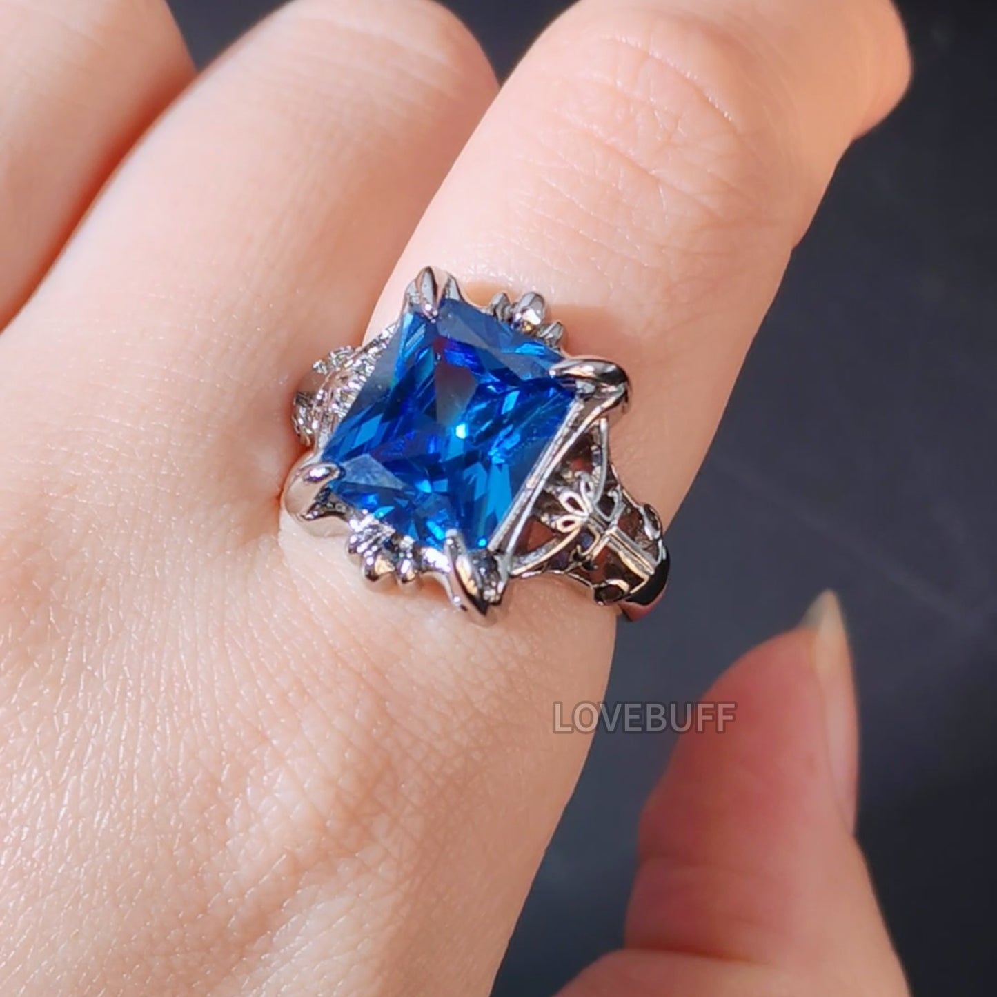LOVEBUFF Black Butler Ciel Blue Phantomhive Ring