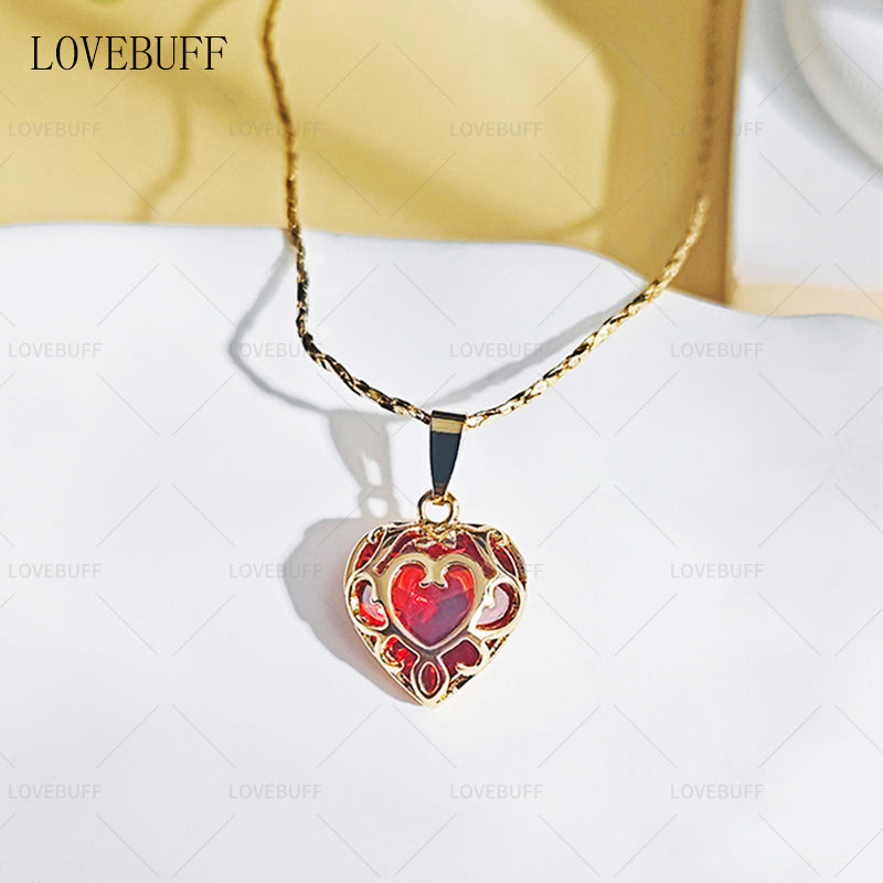 LOVEBUFF The Legend of Zelda Heart Container Inspired Pendant Necklace