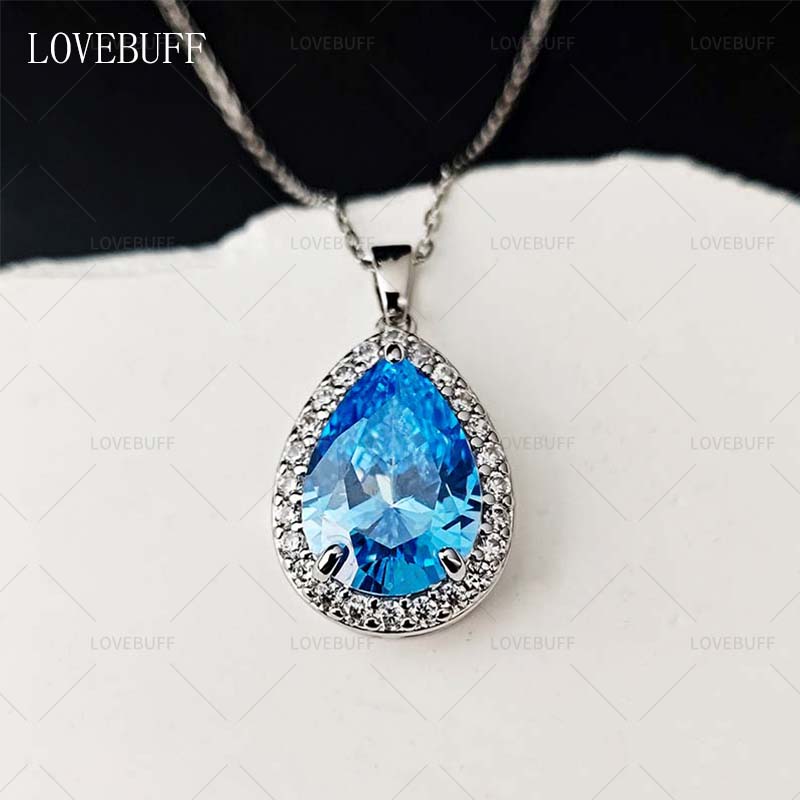 Sofia the First Amber Blue Teardrop Pendant Cosplay Necklace