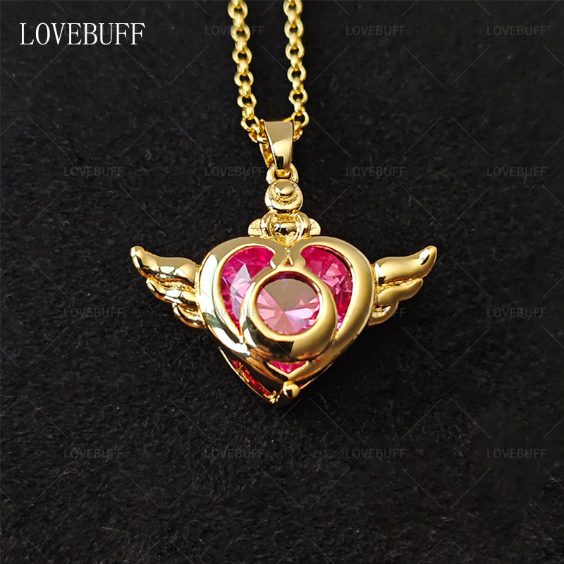 LOVEBUFF Sailor Moon Crisis Moon Compact Inspired Necklace