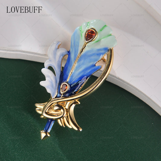 LOVEBUFF Genshin Artefacto Broche de plumas de flecha de bardo