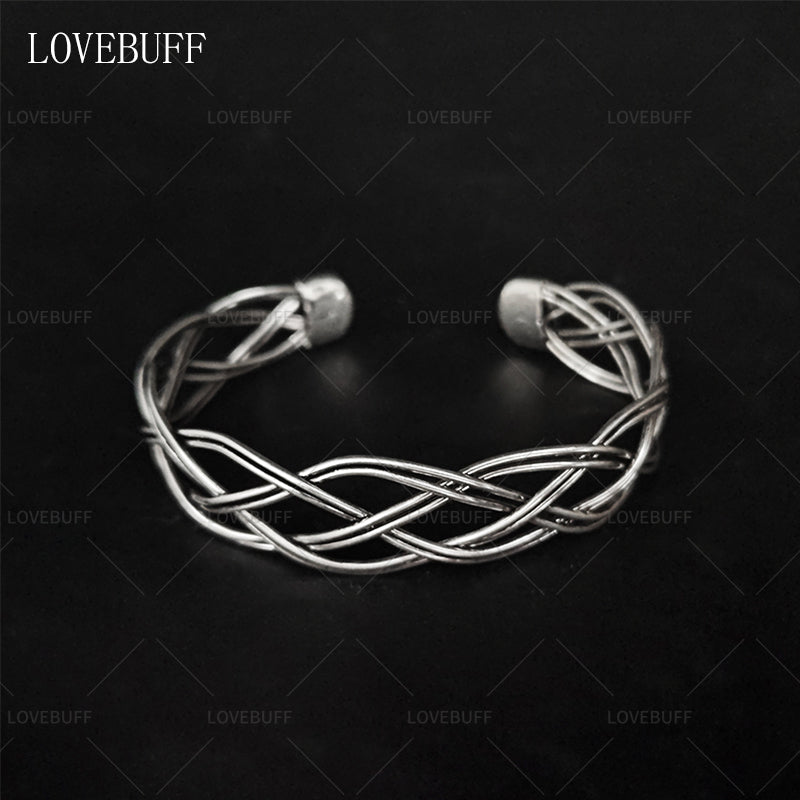 LOVEBUFF LAD Caleb No-Return Night Woven Copper Wire Cuff Bracelet