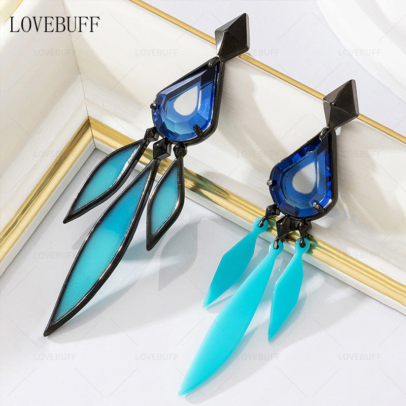 LOVEBUFF Honkai: Star Rail Aventurine Earring에서 영감을 받은 드롭 귀걸이