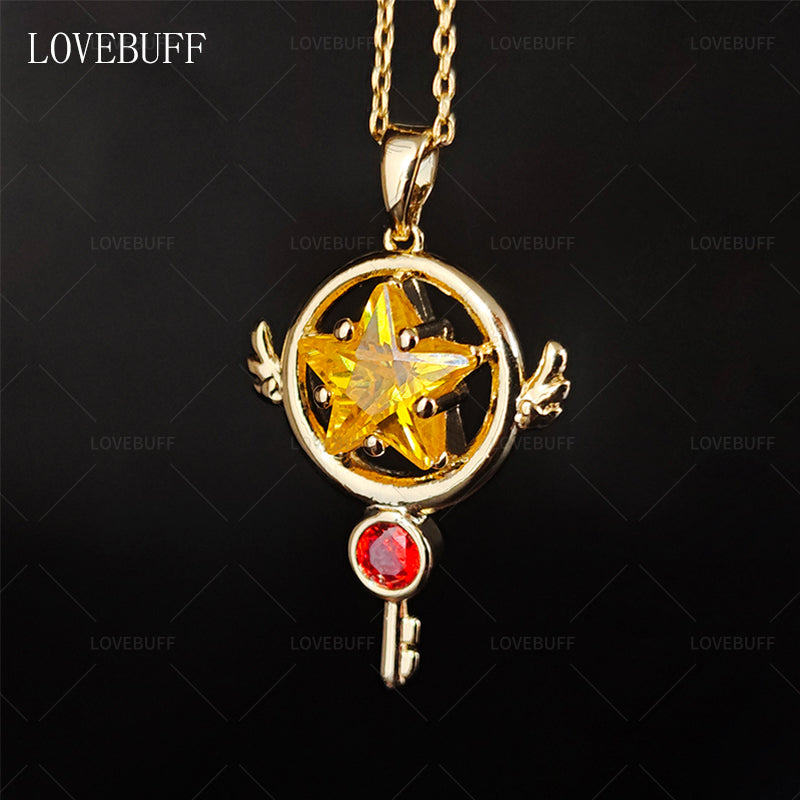 LOVEBUFF 카드캡터 사쿠라 Cardcaptor Sakura Kinomoto Star Key Inspired Necklace