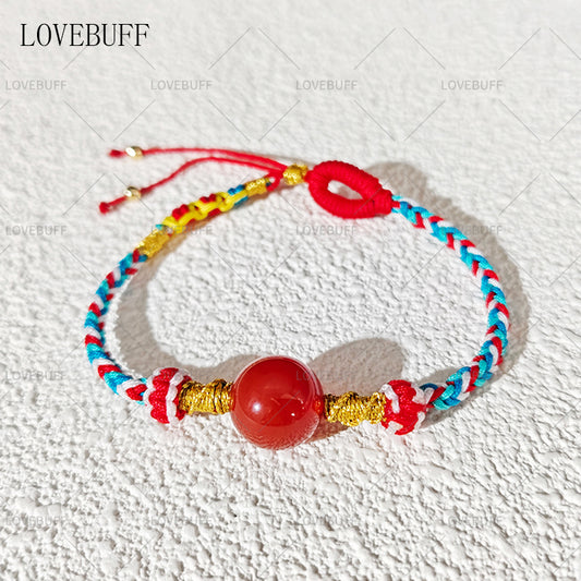 LOVEBUFF Where Winds Meet Agate Longevity Woven Bracelet 