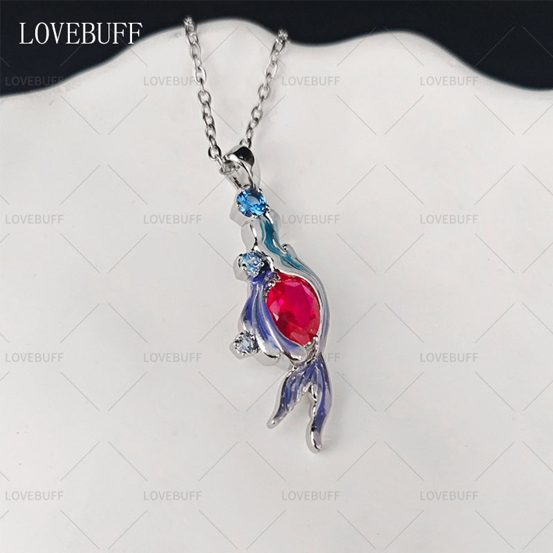 LOVEBUFF Love and Deepspace LaDs Rafayel Mermaid Bond Mark Inspired Fish Pendant Necklace