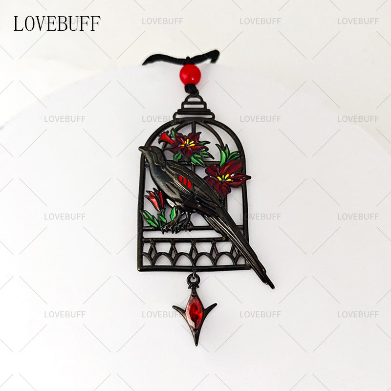 LOVEBUFF Love and Deepspace Sylus Crow Cage Pendant Necklace