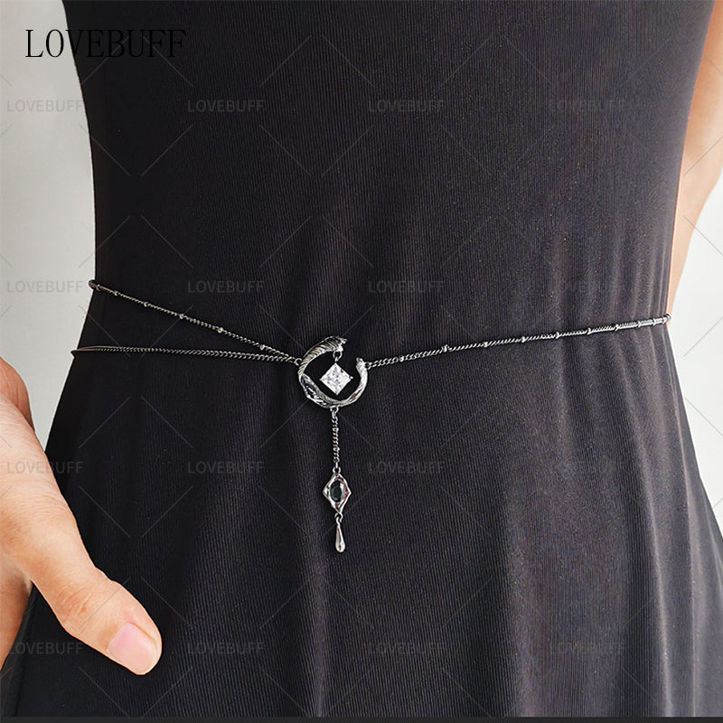 LOVEBUFF LAD Sylus Where Hearts Live MC's Feather Belt Chain Waist Belly Chain & Necklace