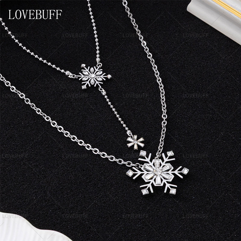 LOVEBUFF Love And Deepspace Zayne Birthday Dawnbreak Promise MC's Snowflake Layered Necklace