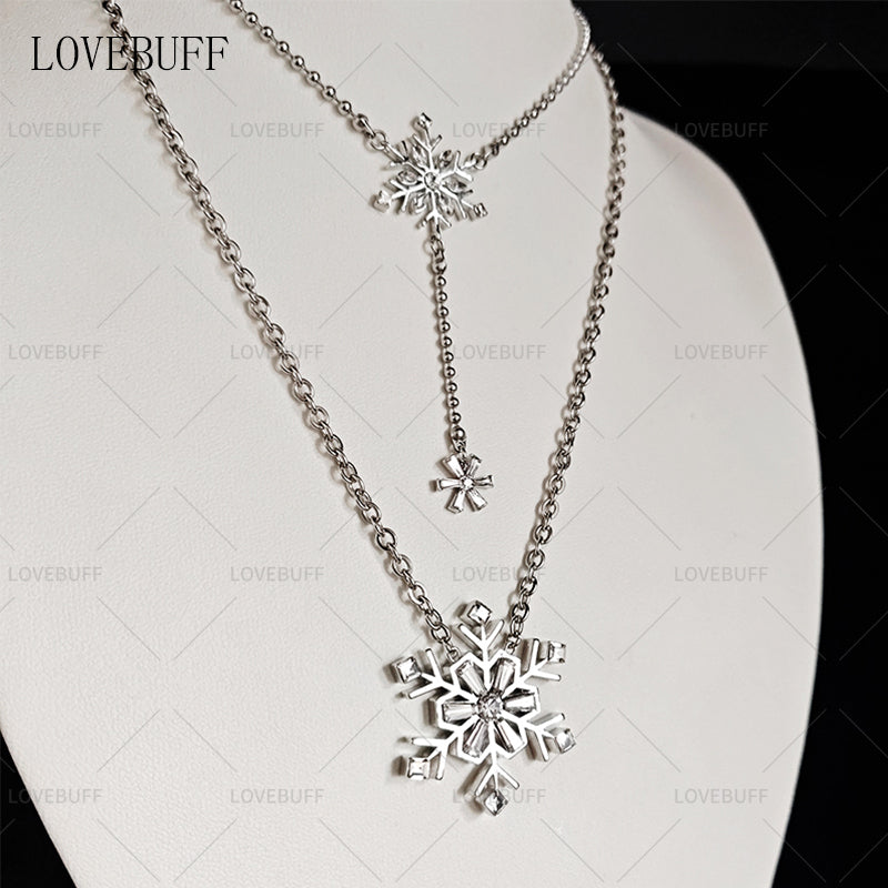 LOVEBUFF LaDs Zayne Birthday Dawnbreak Promise MC's Snowflake Layered Necklace