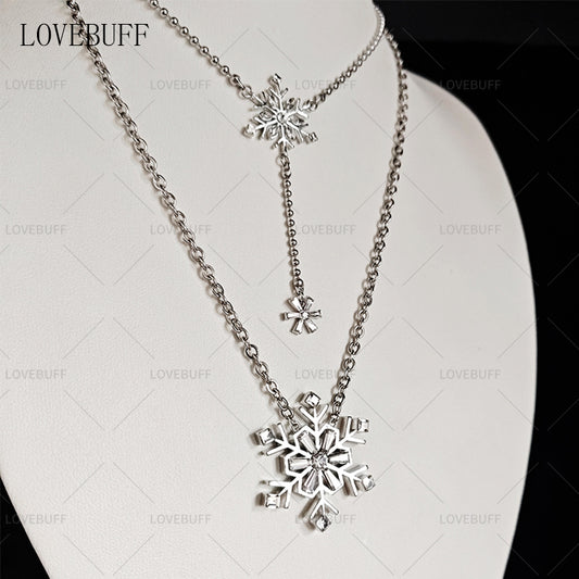 LOVEBUFF LaDs Zayne Birthday Dawnbreak Promise MC's Snowflake Layered Necklace