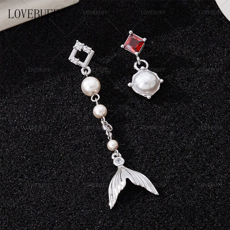 LOVEBUFF Love And Deepspace Heartbeats Ablaze Rafayel Ignited Echoes Fishtail Pearl Earrings