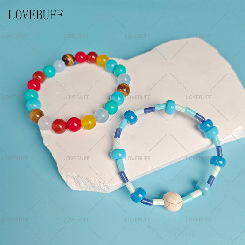 LOVEBUFF LAD You and Midsummer Caleb Clearwind Glide MC's Beaded Bracelet 2pc Set