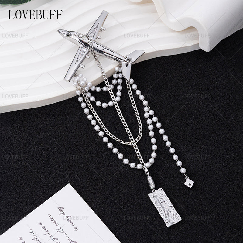 LOVEBUFF Love and Deepspace Caleb No-Return Night Skyline Clouds Outfit Accessory Airplane Brooch