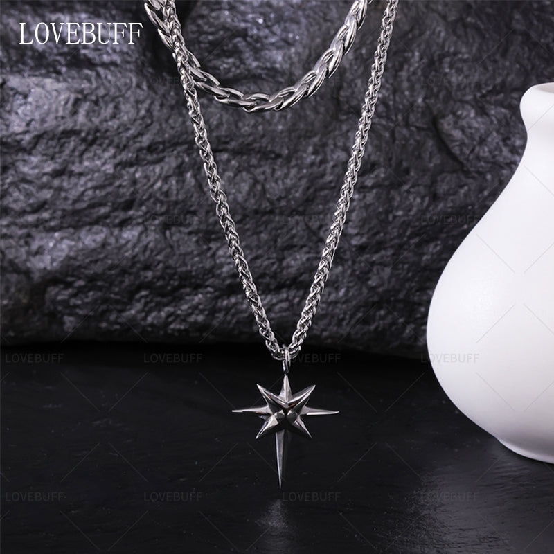 LOVEBUFF Light And Night Jesse Birthday Star Pendant Chain Necklace