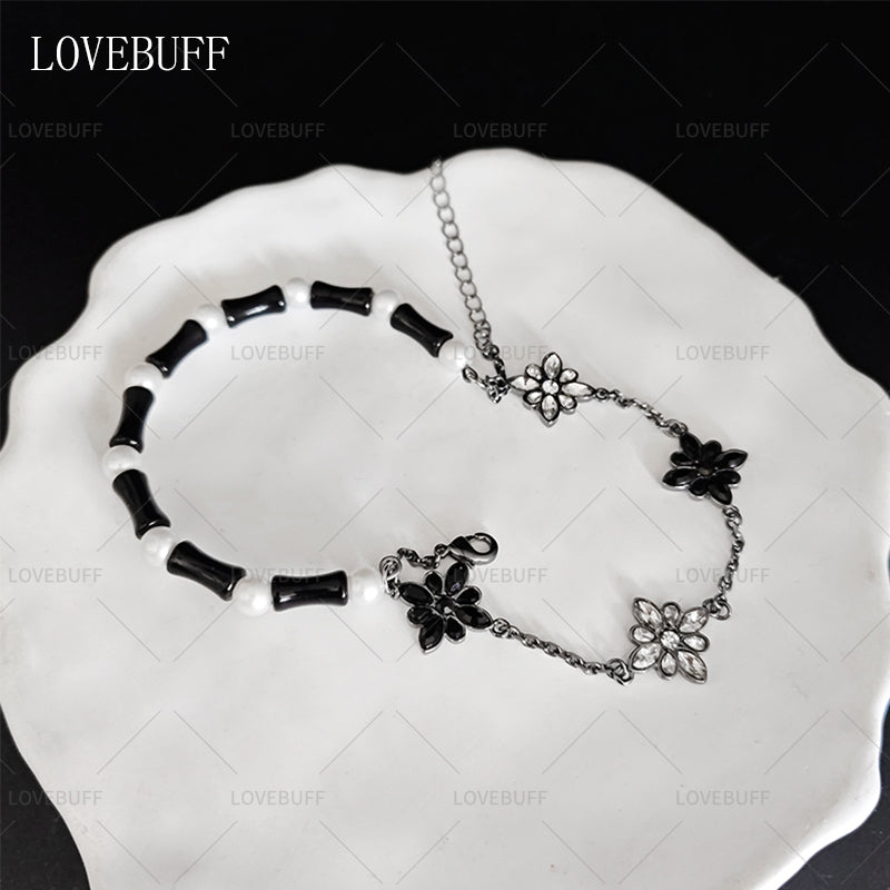 LOVEBUFF LAD Casual Comfort Outfit Accessory Flower Chain Beads Layered Bracelet