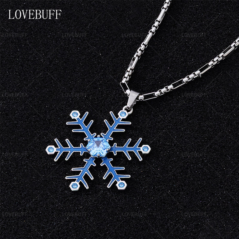 LOVEBUFF Love and Deepspace Zayne Snowflake Inspired Spinning Pendant Necklace