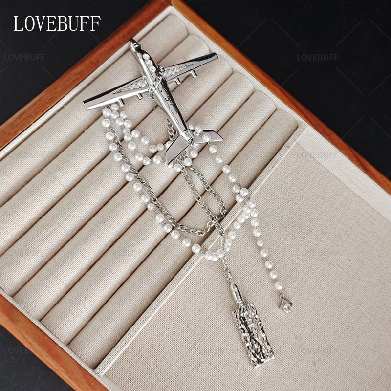 LOVEBUFF LAD Caleb No-Return Night Skyline Clouds Outfit Accessory Airplane Brooch