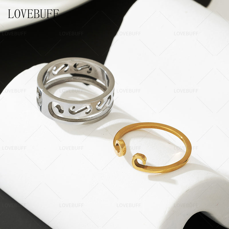 LOVEBUFF Black Myth: Wukong Golden Hoop Headband Jingu Fillet Inspired Layering Couple Ring Set