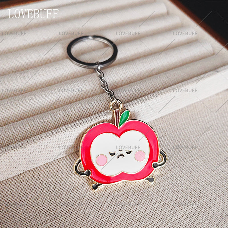 LOVEBUFF LAD Artsy Birb Happy Snowman Grumpy Crow Galaxy Kid Sunny Apple Keychain 5pc Set