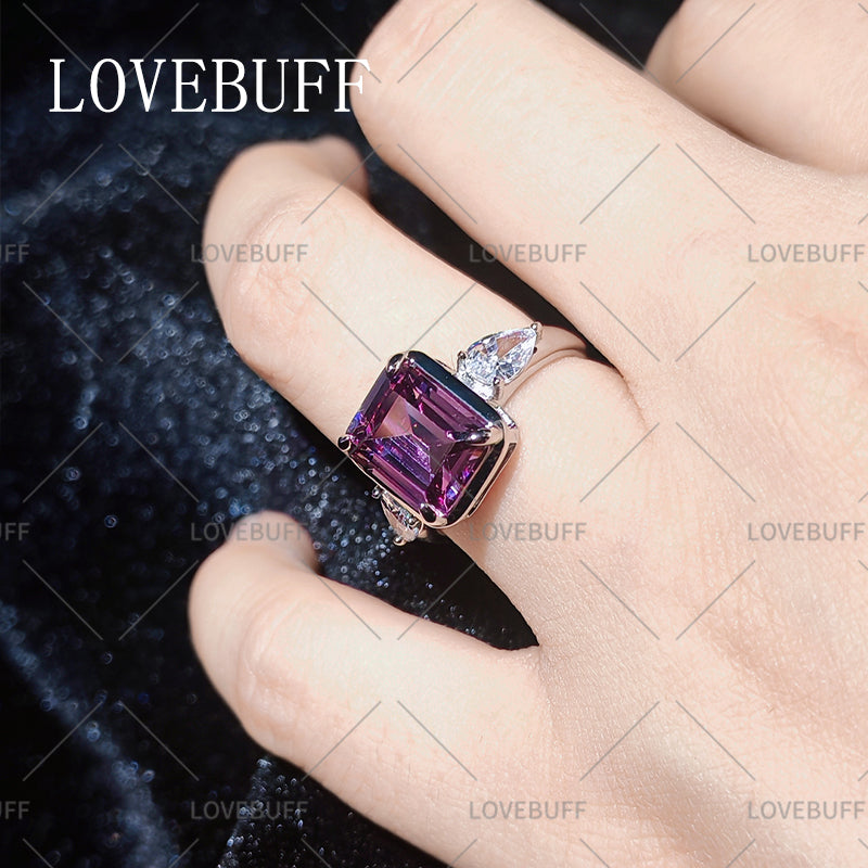LOVEBUFF Light and Night 5th Anniversary Engagement Ring Wedding Band