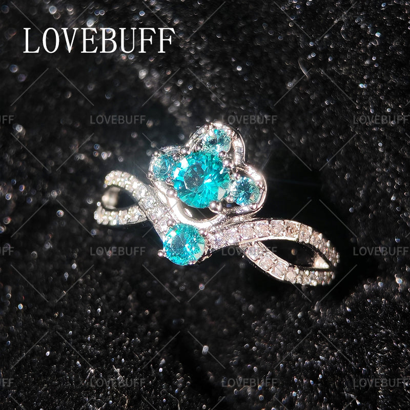 LOVEBUFF Light and Night 5th Anniversary Engagement Ring Wedding Band