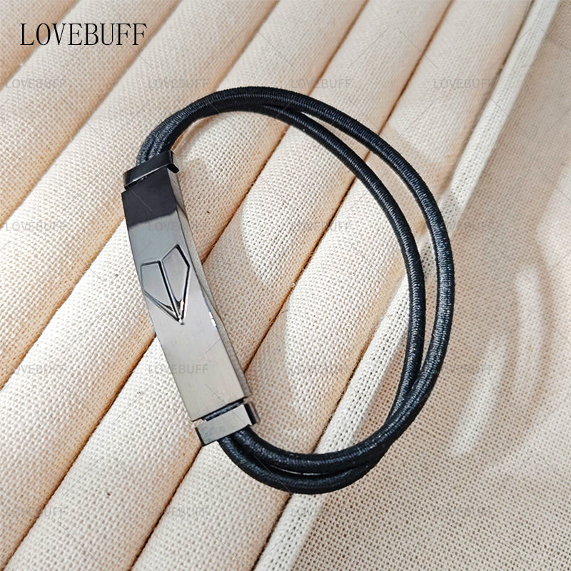 LOVEBUFF LAD Caleb Embossed Paper Airplane Rectangular Tag Bracelet