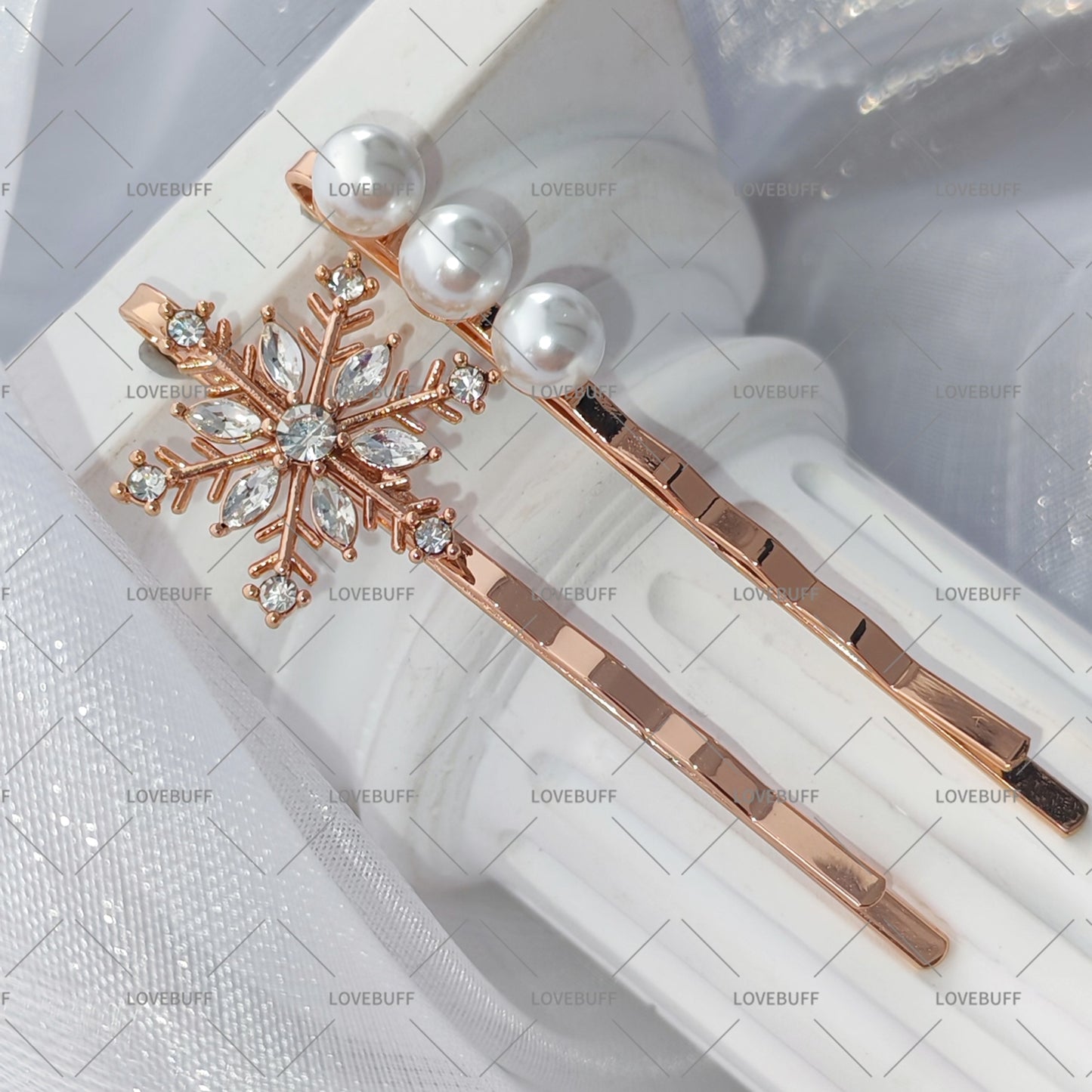 LOVEBUFF LAD Zayne Affinity 115 Snowflake Peal Hair Pin 2pc Set