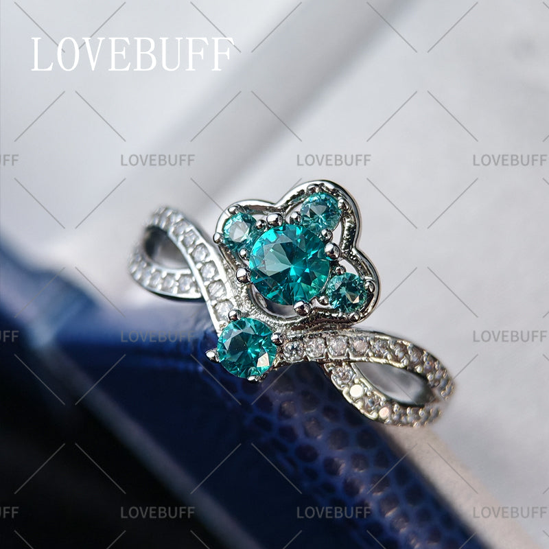 LOVEBUFF Light and Night 5th Anniversary Engagement Ring Wedding Band