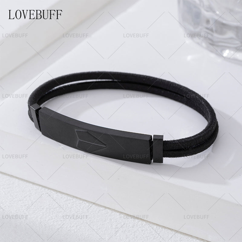 LOVEBUFF LAD Caleb Name Bar Paper Airplane Tag Bracelet